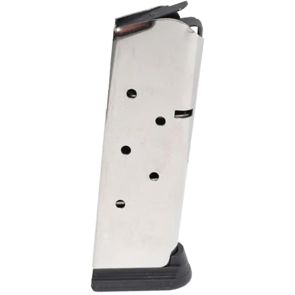 Colt 1911 Magazine in 45 ACP 7 rd. Combat Officer Stainless w/Bumper - Front View
