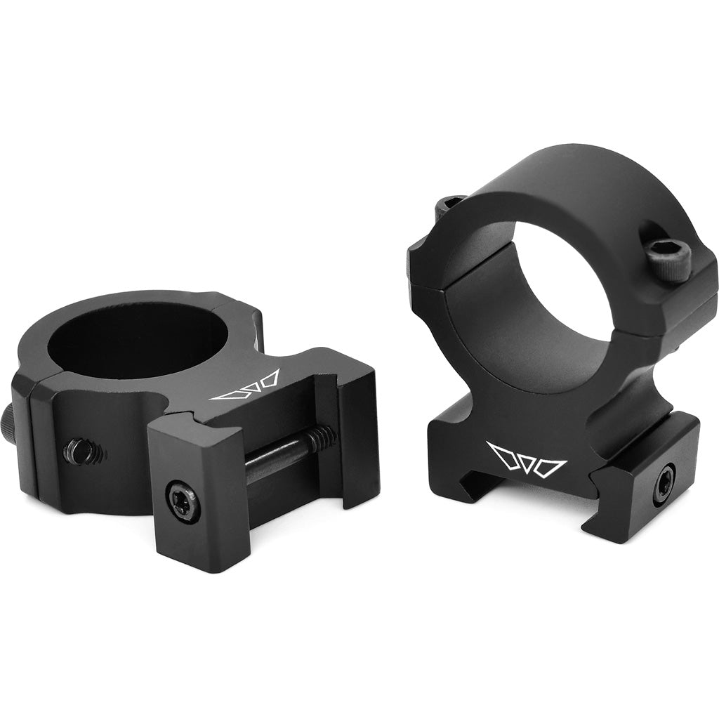 Warne Vapor Horizontal Aluminum Rings in Matte Black 1 in. High - Front View