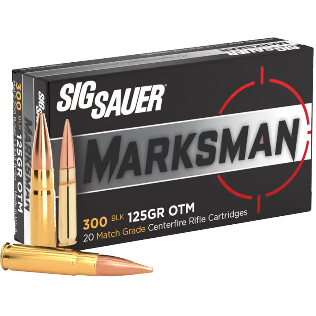 Sig Sauer Match Grade Rifle Ammo in Black - Front View