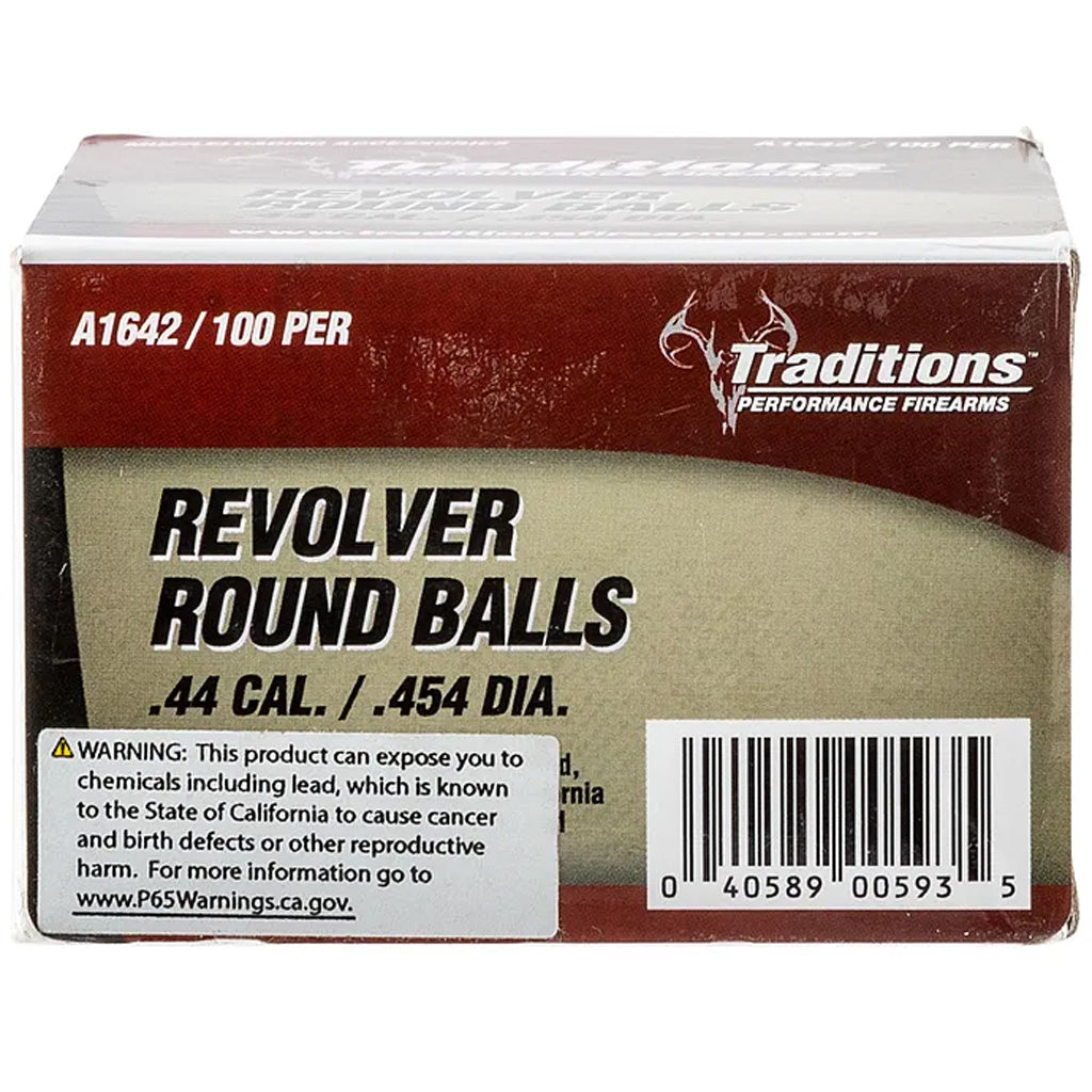 Traditions Revolver Round Balls in .44 Cal - .454 Dia 140 gr. 100 pk. - Front View