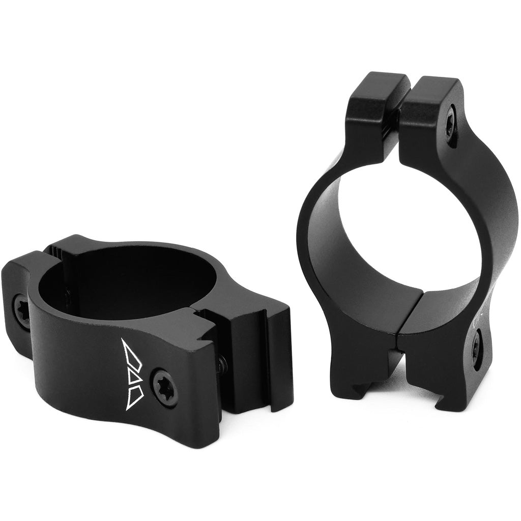 Warne Vapor Rimfire Rings in Matt Black 1 in. Low - Front View