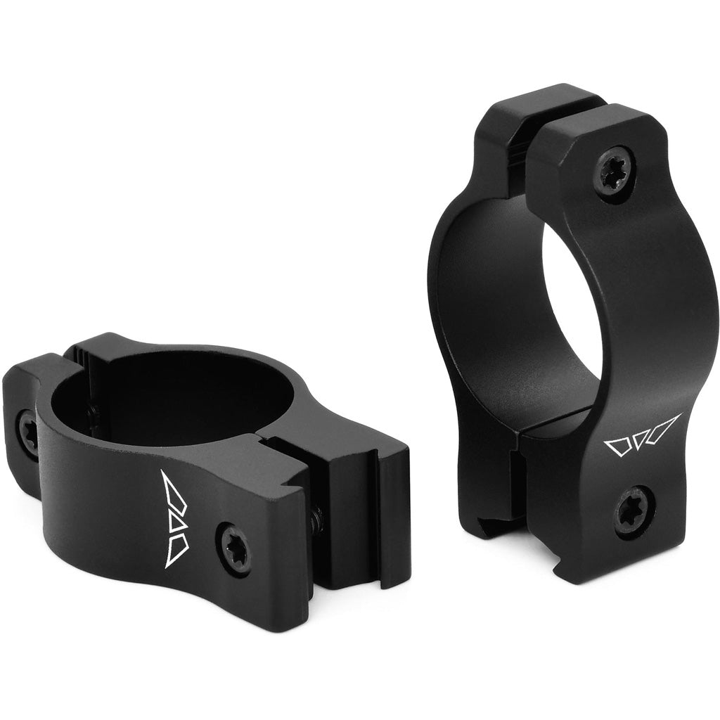 Warne Vapor Rimfire Rings in Matt Black 1 in. Medium - Front View