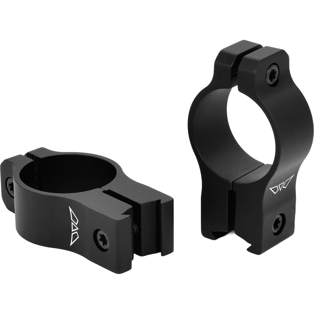 Warne Vapor Rimfire Rings in Matt Black 1 in. High - Front View