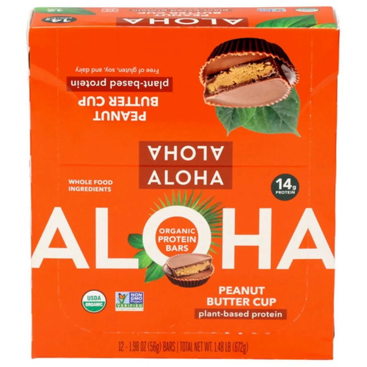 Aloha Organic Peanut Butter Cup Protein Bar, 1.98 oz (Case of 12)