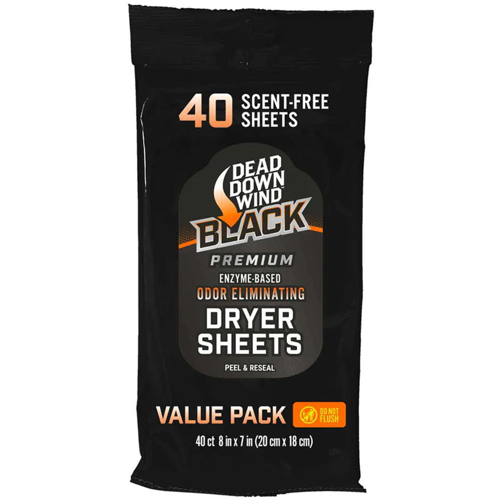 Dead Down Wind BLACK Premium Dryer Sheets - Front View