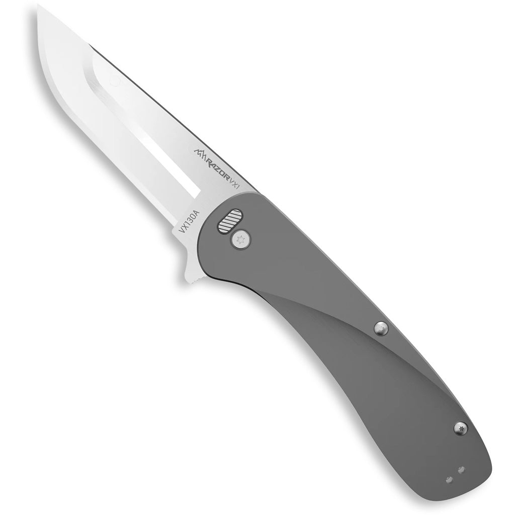 Outdoor Edge Razor VX1 EDC Knife in Grey/Steel - Front View