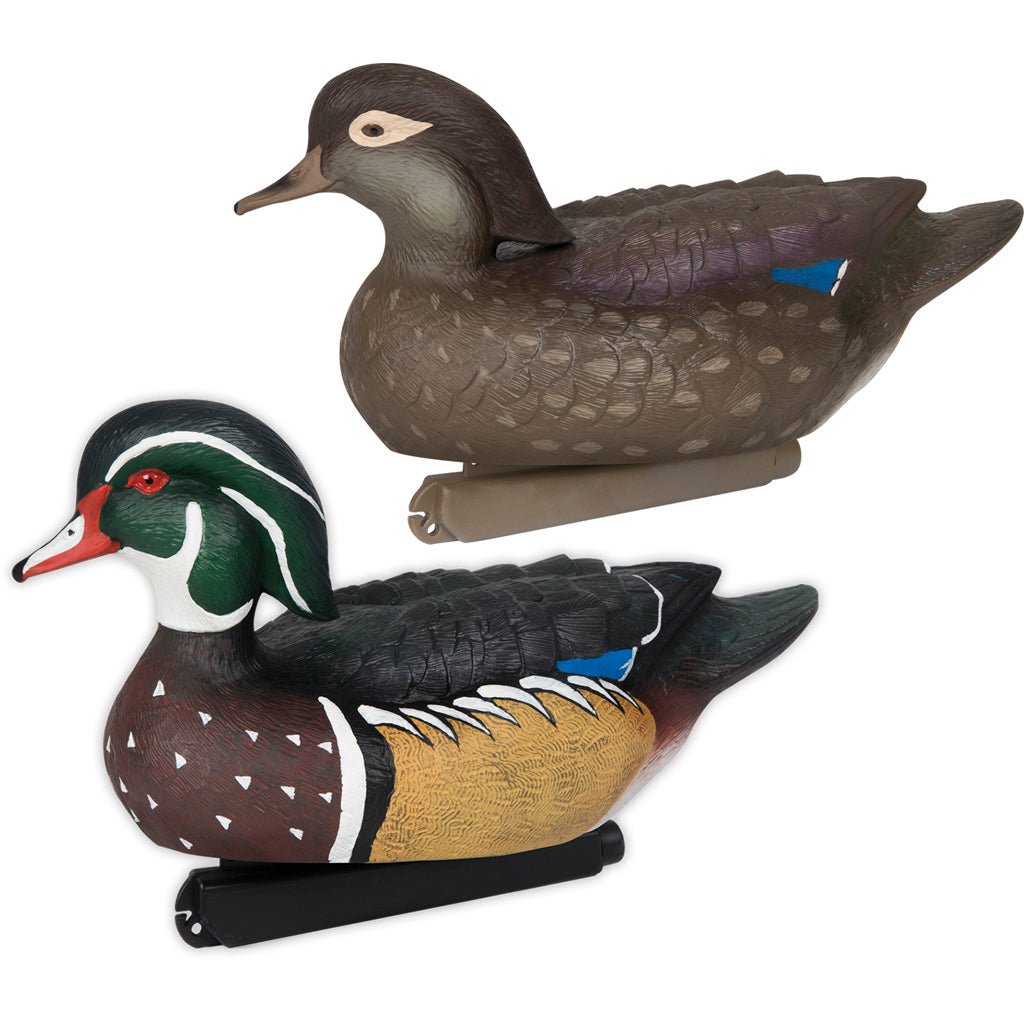 Zink Calls Zink Floater Duck Decoys in Wood Ducks 6 pk. - Front View