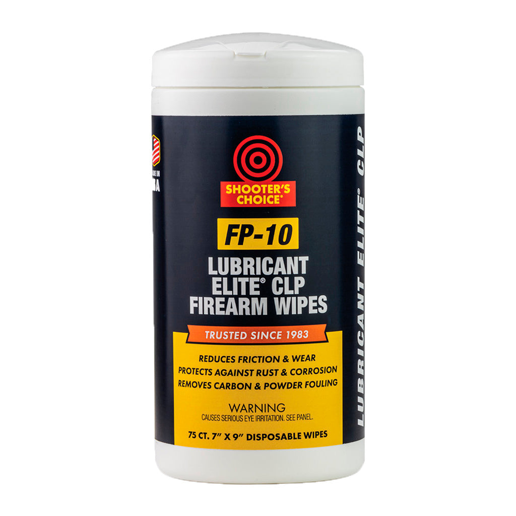 Shooter's Choice Shooters Choice FP-10 Lubricant Elite CLP Wipes in Black/Yellow - Front View