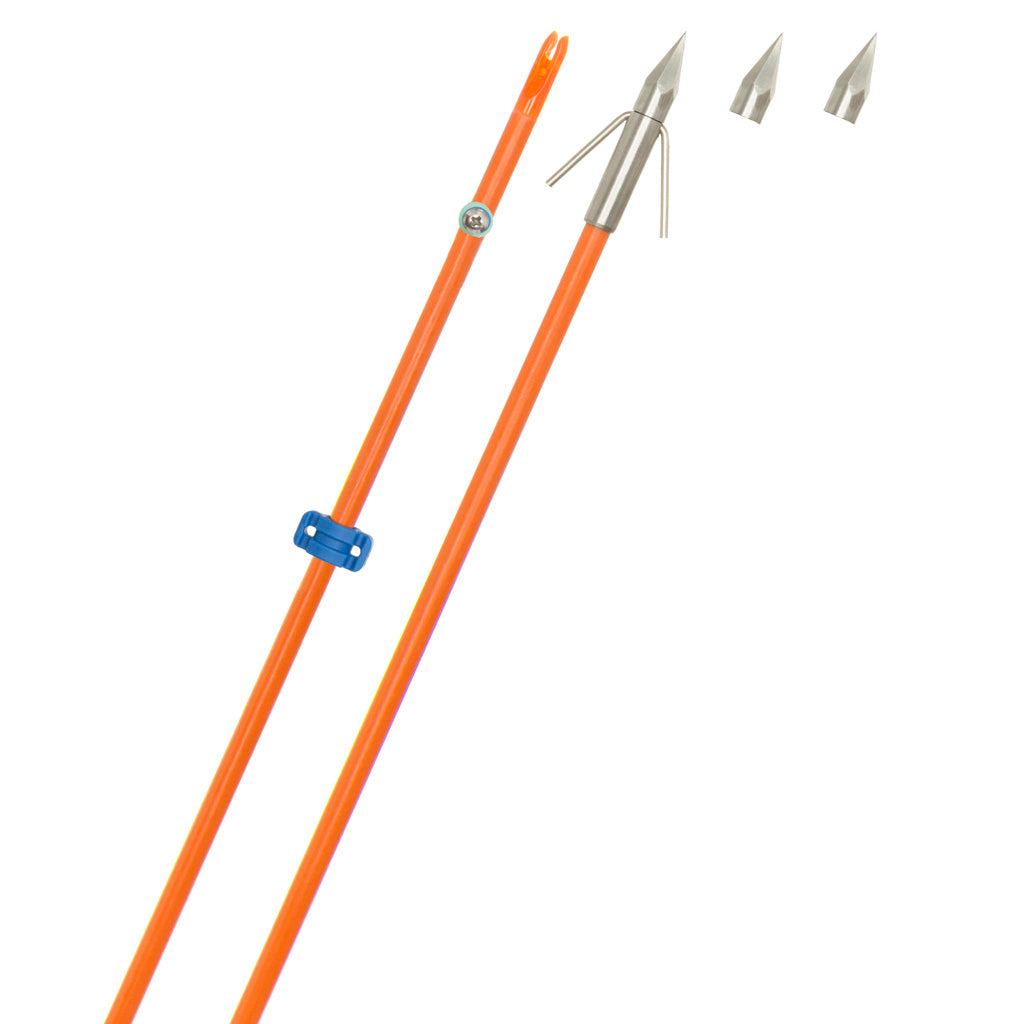 Fin-Finder Fin Finder Raider Pro Bowfishing Arrow in Orange with Big Head Point - Front View