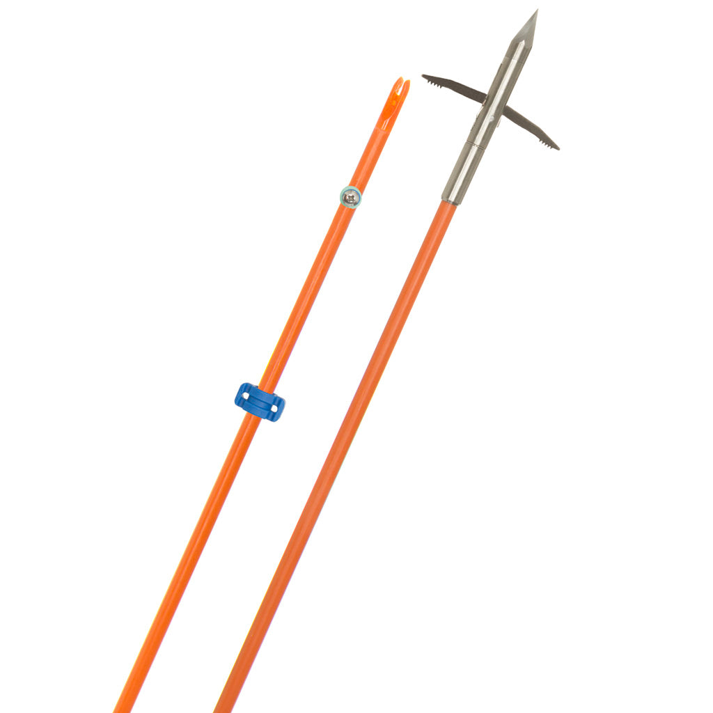 Fin-Finder Fin Finder Raider Pro Bowfishing Arrow in Orange with The Kraken Point - Front View