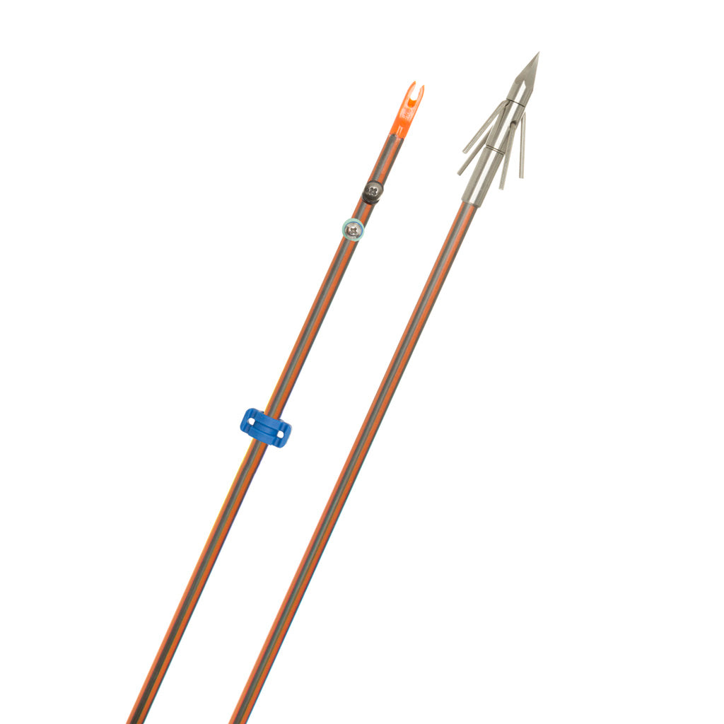Fin-Finder Fin Finder Hydro Carbon IL Bowfishing Arrow in with Big Head Xtreme Point - Front View