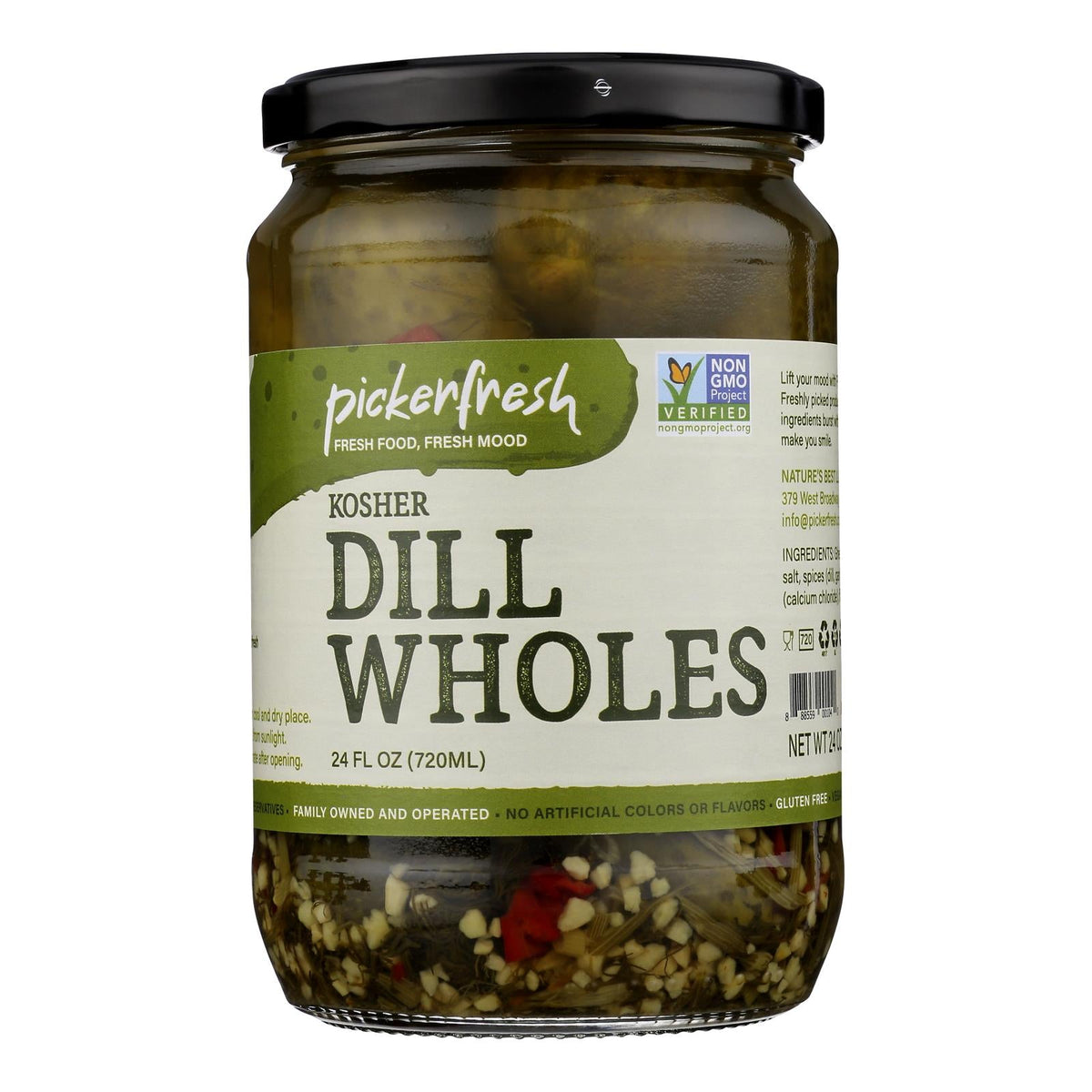 Pickerfresh Kosher Dill Whole Pickles, 24 oz (Case of 6)