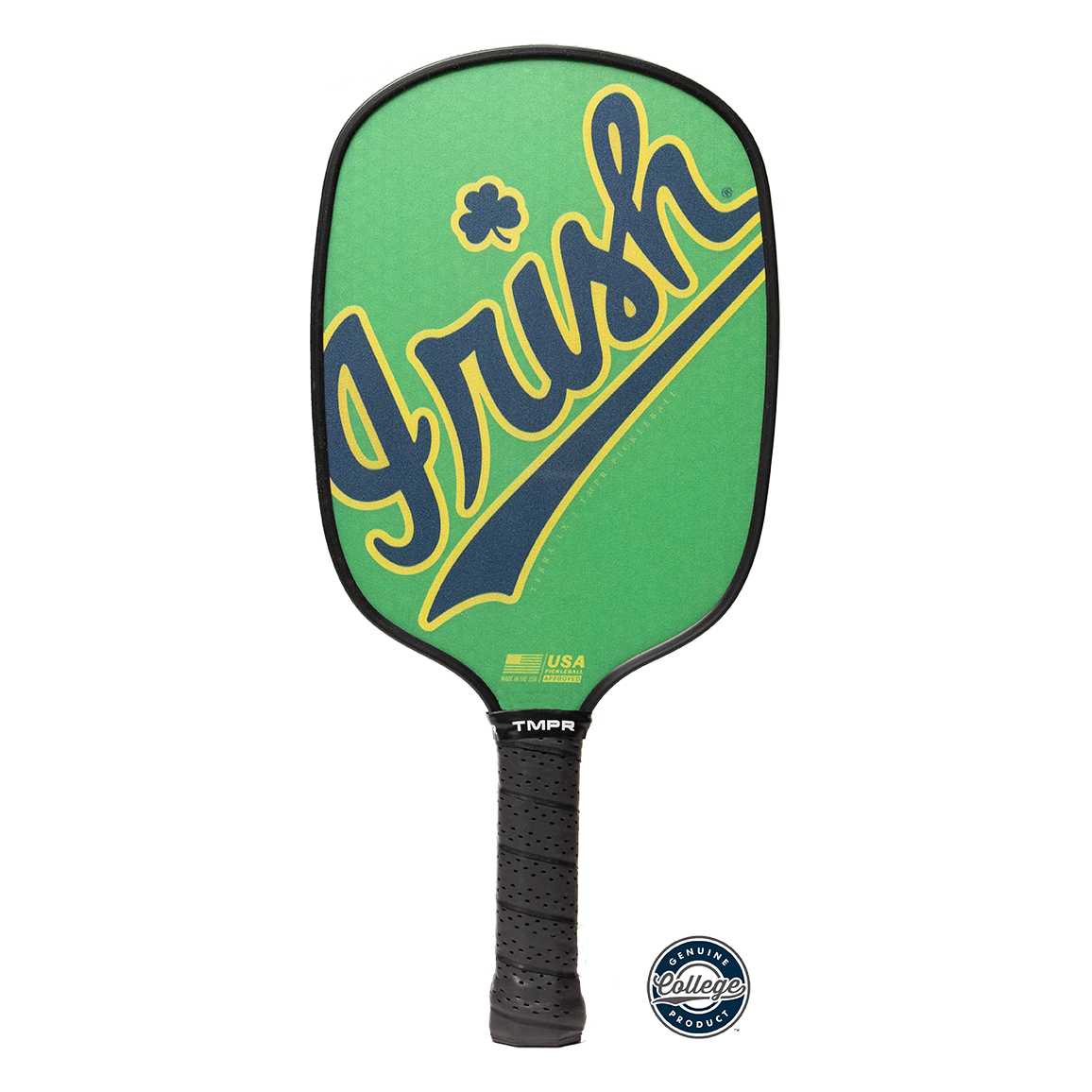 TMPR Terra LX Notre Dame Pickleball Paddle in Luck of the Irish - Front View