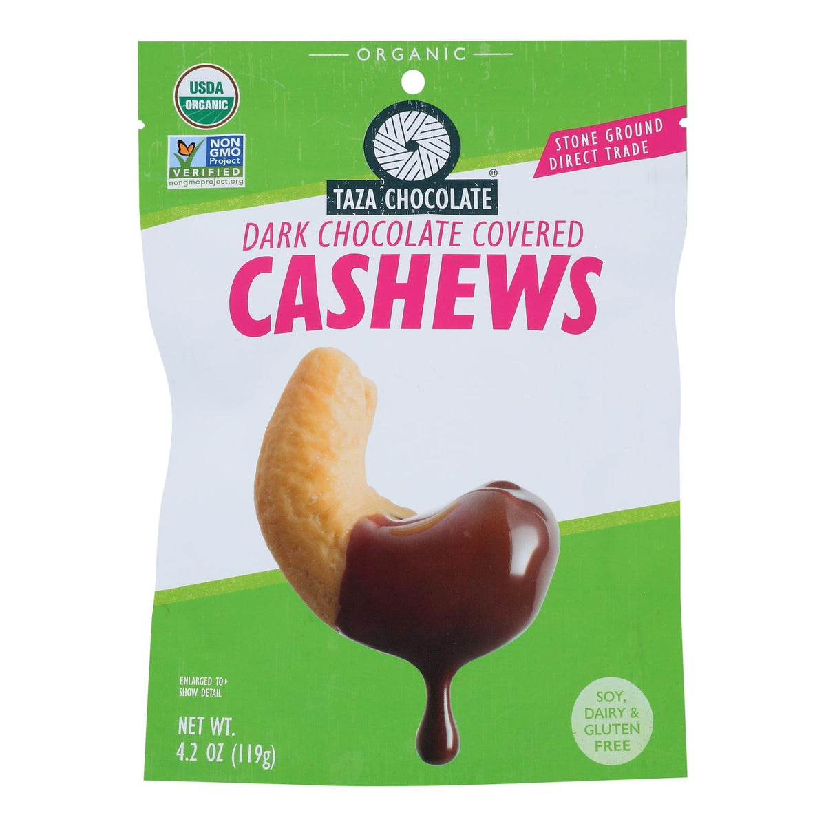 "Taza Chocolate Cashews, Chocolate Covered - 3.5 Oz (Case of 12)"
