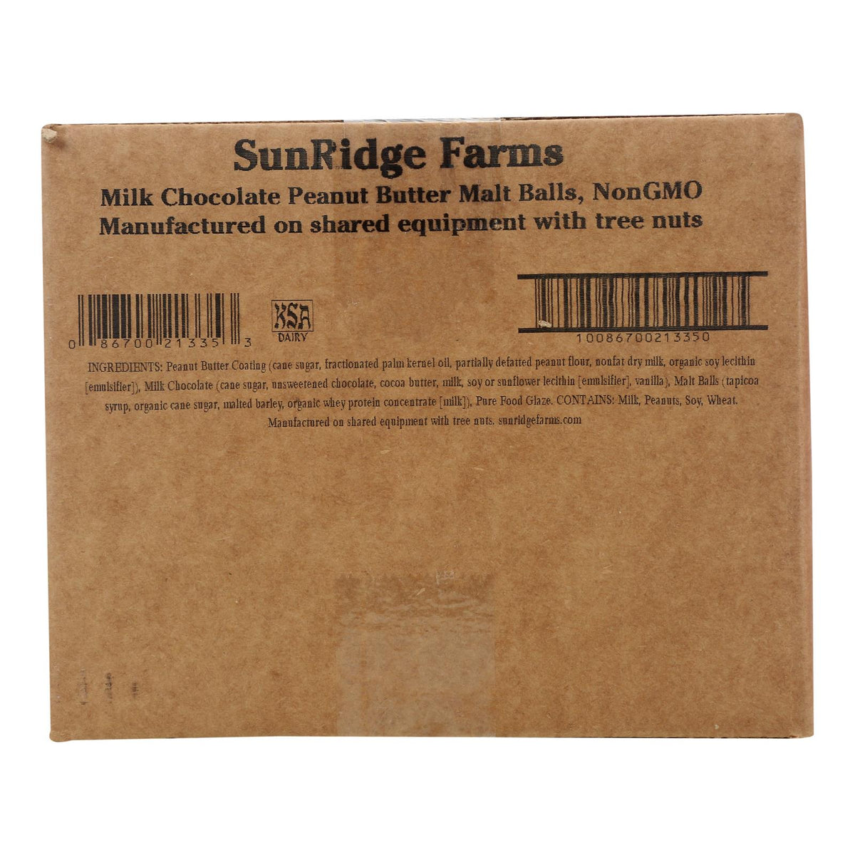 Sunridge Farms Milk Chocolate Peanut Butter Malt Balls - 10lb Single Bulk Item