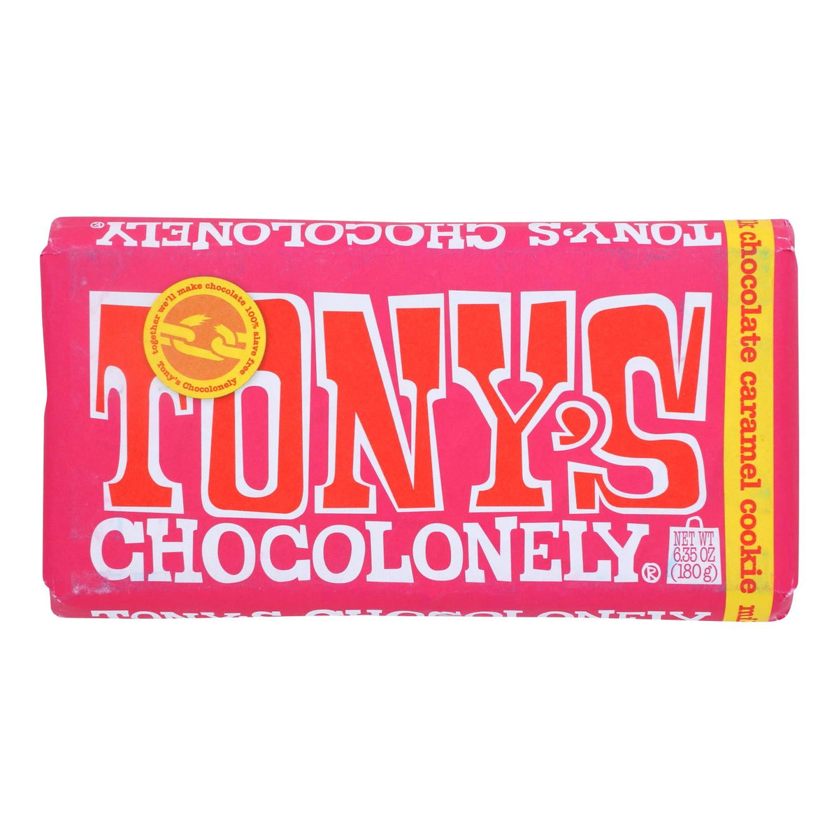 Tony's Chocolonely Milk Chocolate Caramel Cookie Bar - 6.35 Oz (Case of 15)