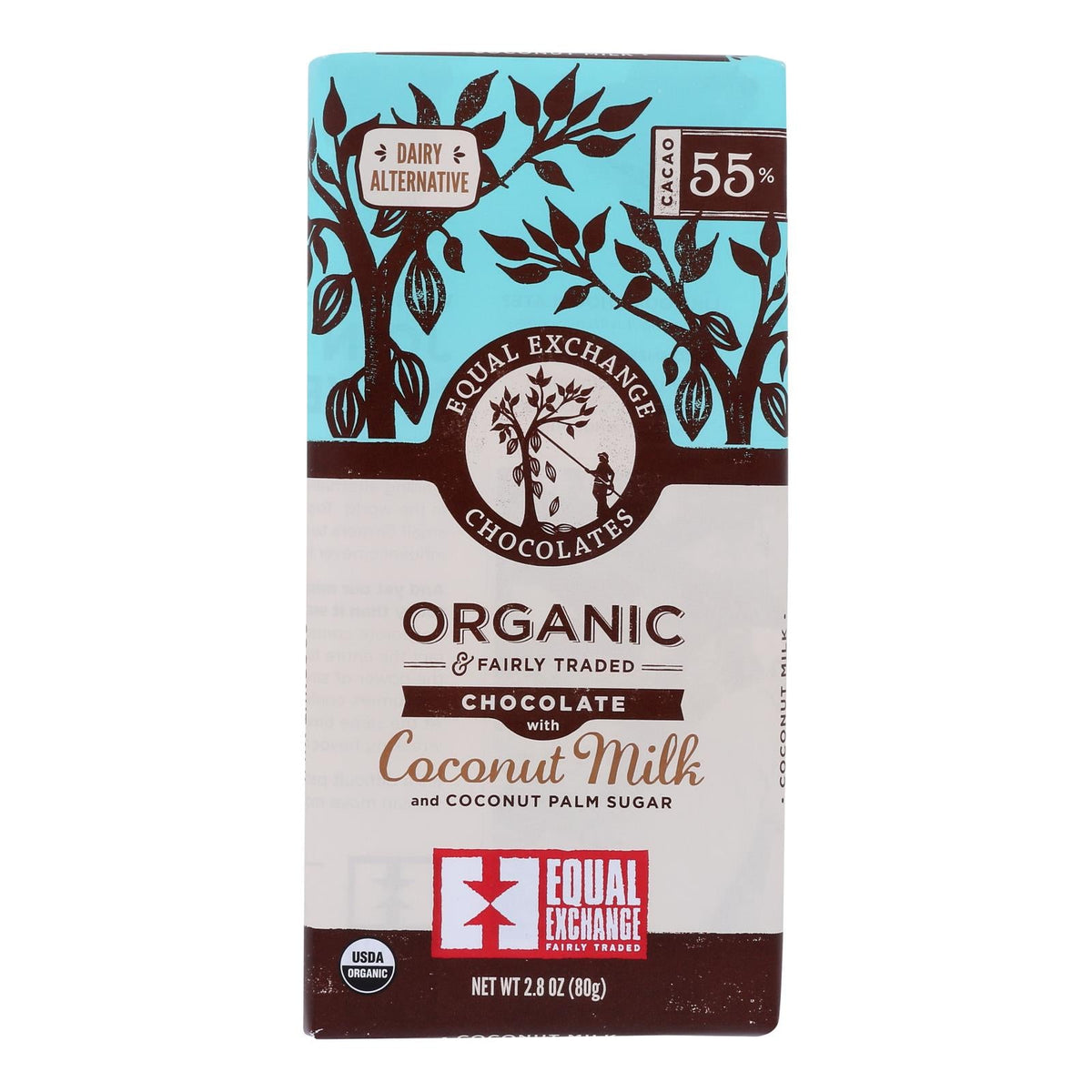 "Equal Exchange Dark Chocolate Coconut Bars - 12 Pack - 2.8 Oz Each"