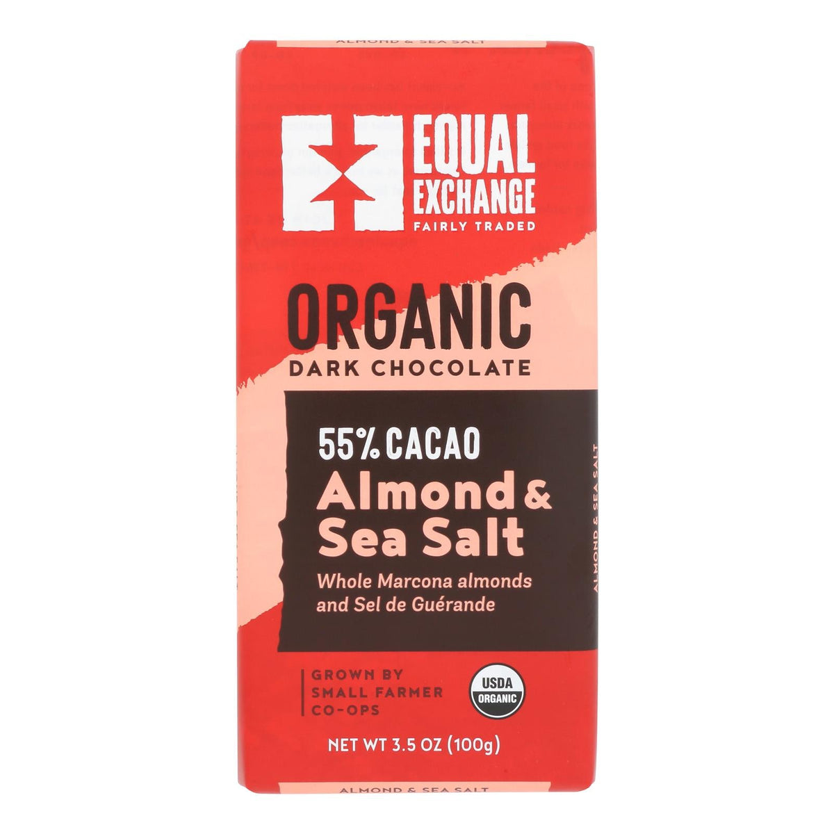 "Equal Exchange Dark Chocolate Almond Sea Salt Bar - 3.5 oz (Case of 10)"