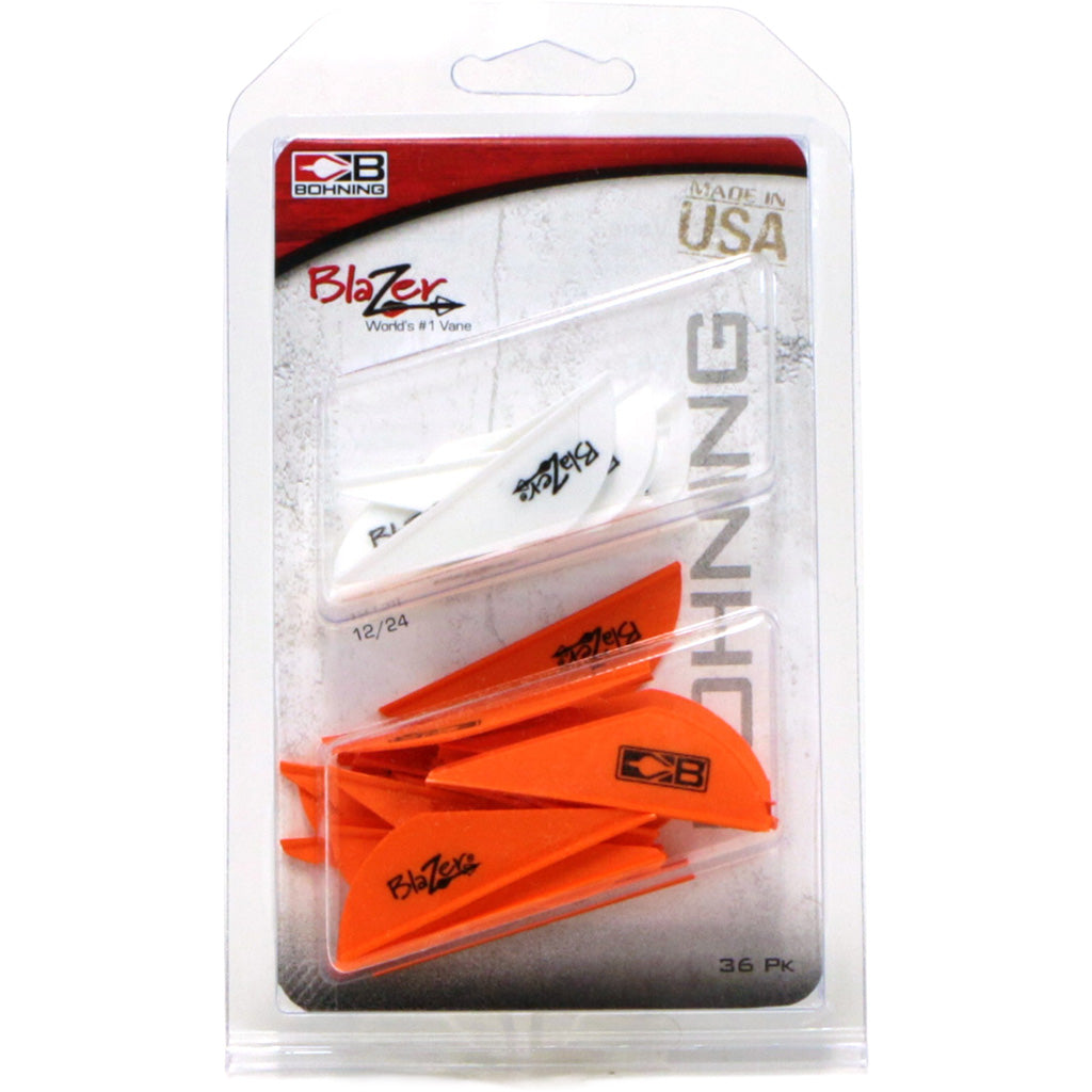 Bohning Blazer Vane Combo in White/Neon Orange 36 pk. - Front View