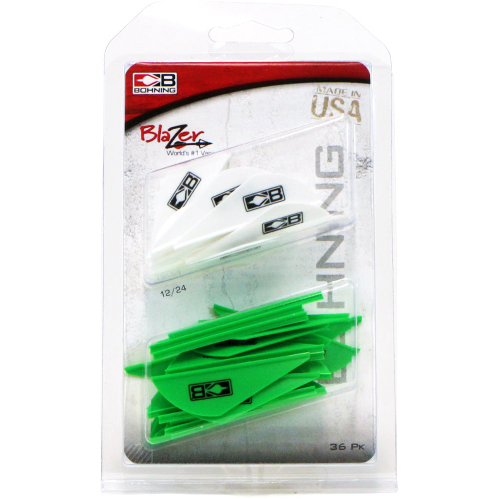 Bohning Blazer Vane Combo in White/Neon Green 36 pk. - Front View