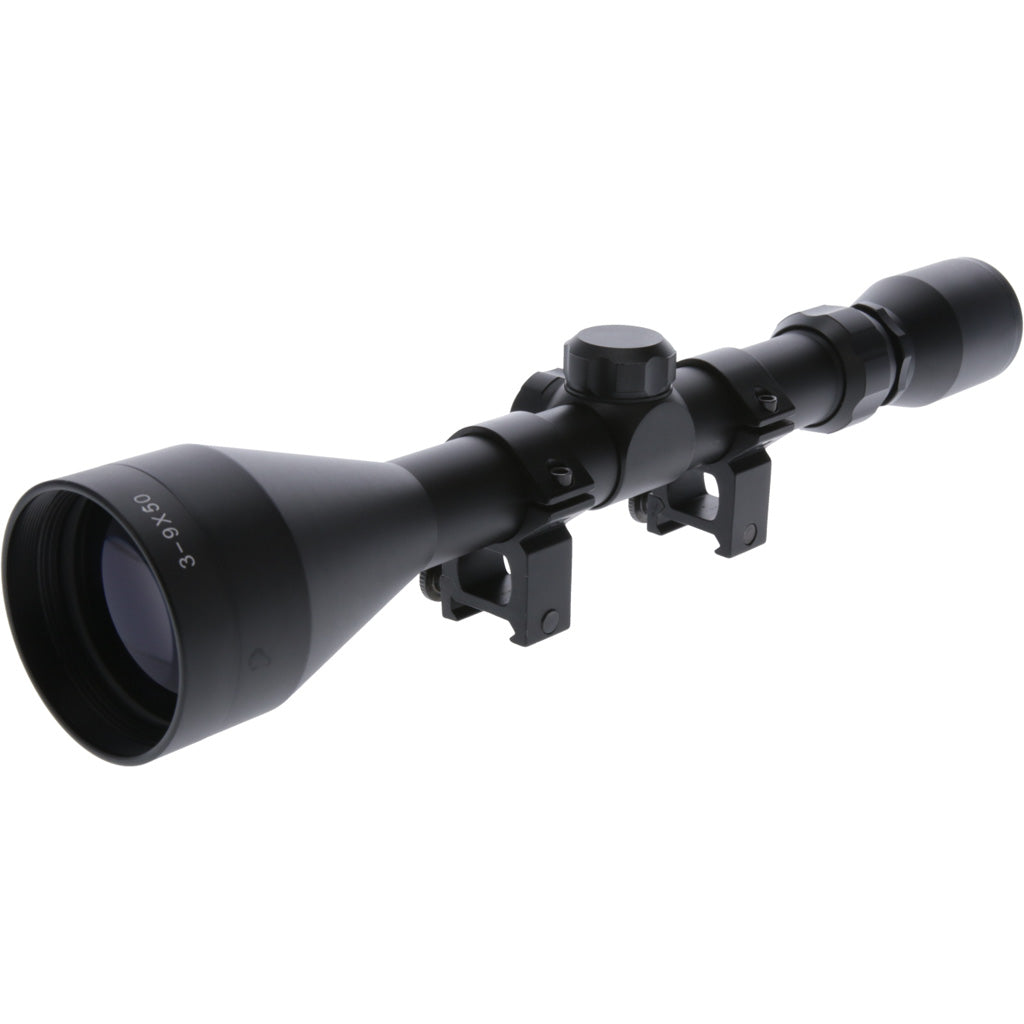TruGlo Buckline Rifle Scope in Black 3-9x50 BDC Reticle - Front View