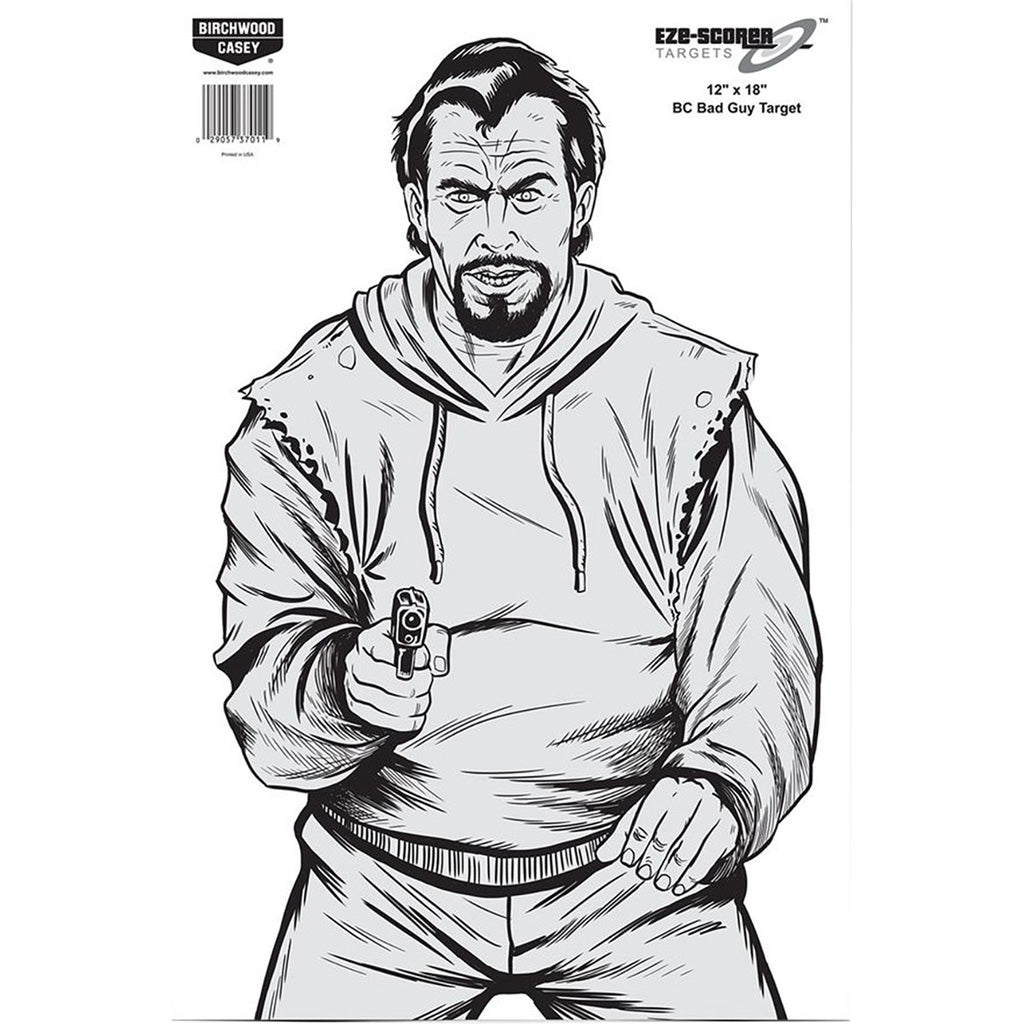 Birchwood Casey EZE-Scorer Target in Bad Guy 12x18 in. 10 pk. - Front View