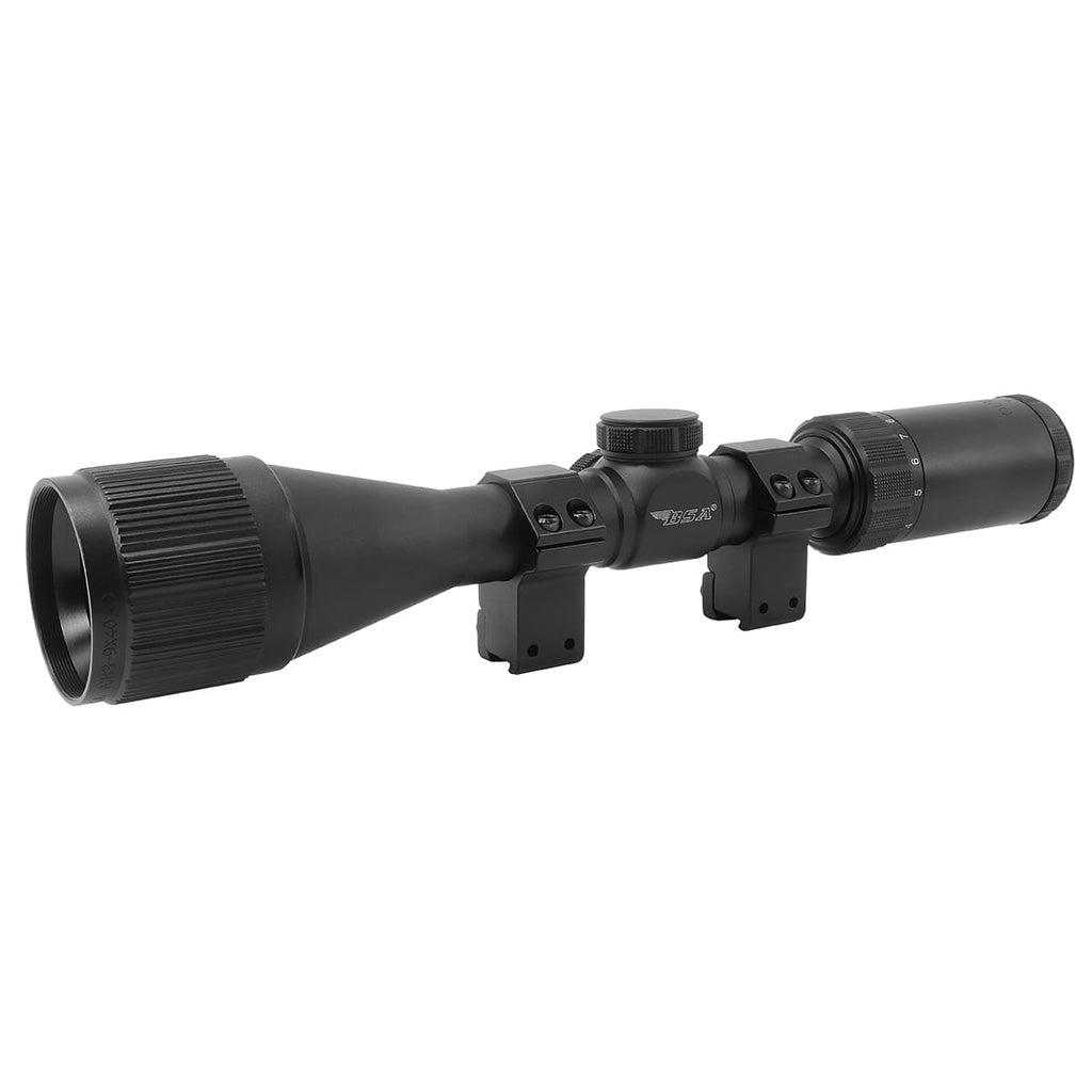 BSA Optics Outlook Air Rifle Scope in 3-9x40mm Mil-Dot w/ Rings - Front View