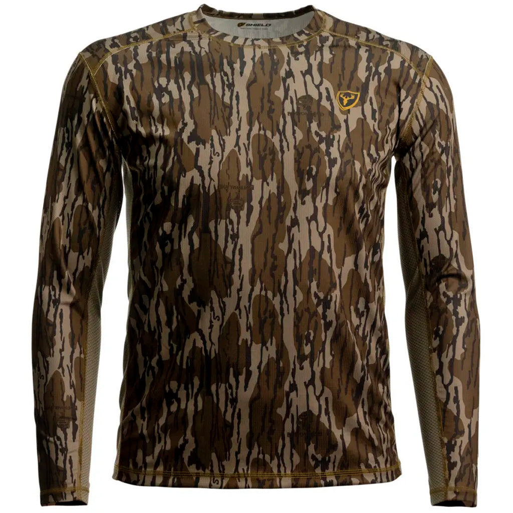 Blocker Outdoors Blocker Angatec LS Performance Tee in Mossy Oak Bottomlands Camo Men's XL - Front View