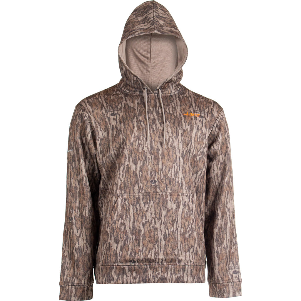 Habit Men's Summit Park Performance Hoodie in Mossy Oak New Bottomland Camo Men's Large - Front View