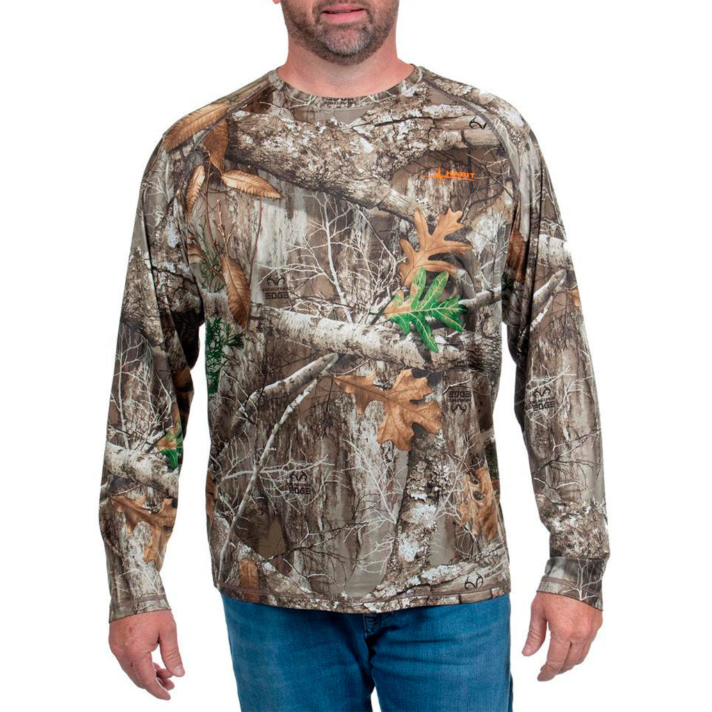 Habit Men's Siesta Cape Long Sleeve Perf Tee in Realtree Edge Camo Men's XL - Front View