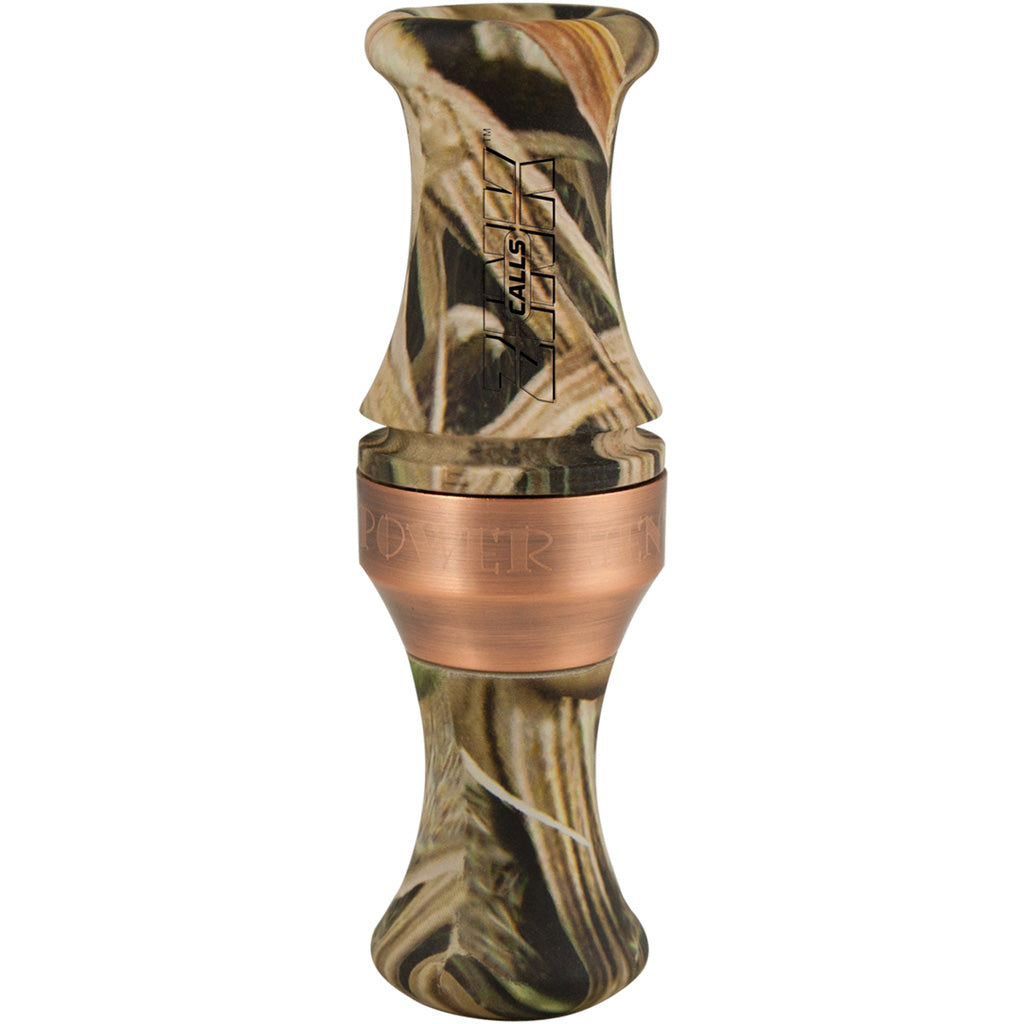 Zink Calls Zink PH-2 Duck Call Poly Double Reed in Mossy Oak Bottomlands Camo - Front View