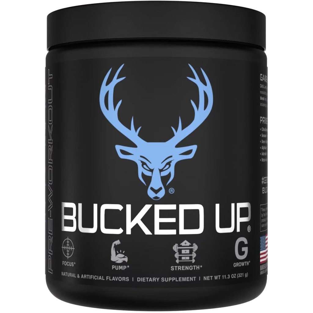 Bucked Up Pre-Workout Blue Raz - Front View