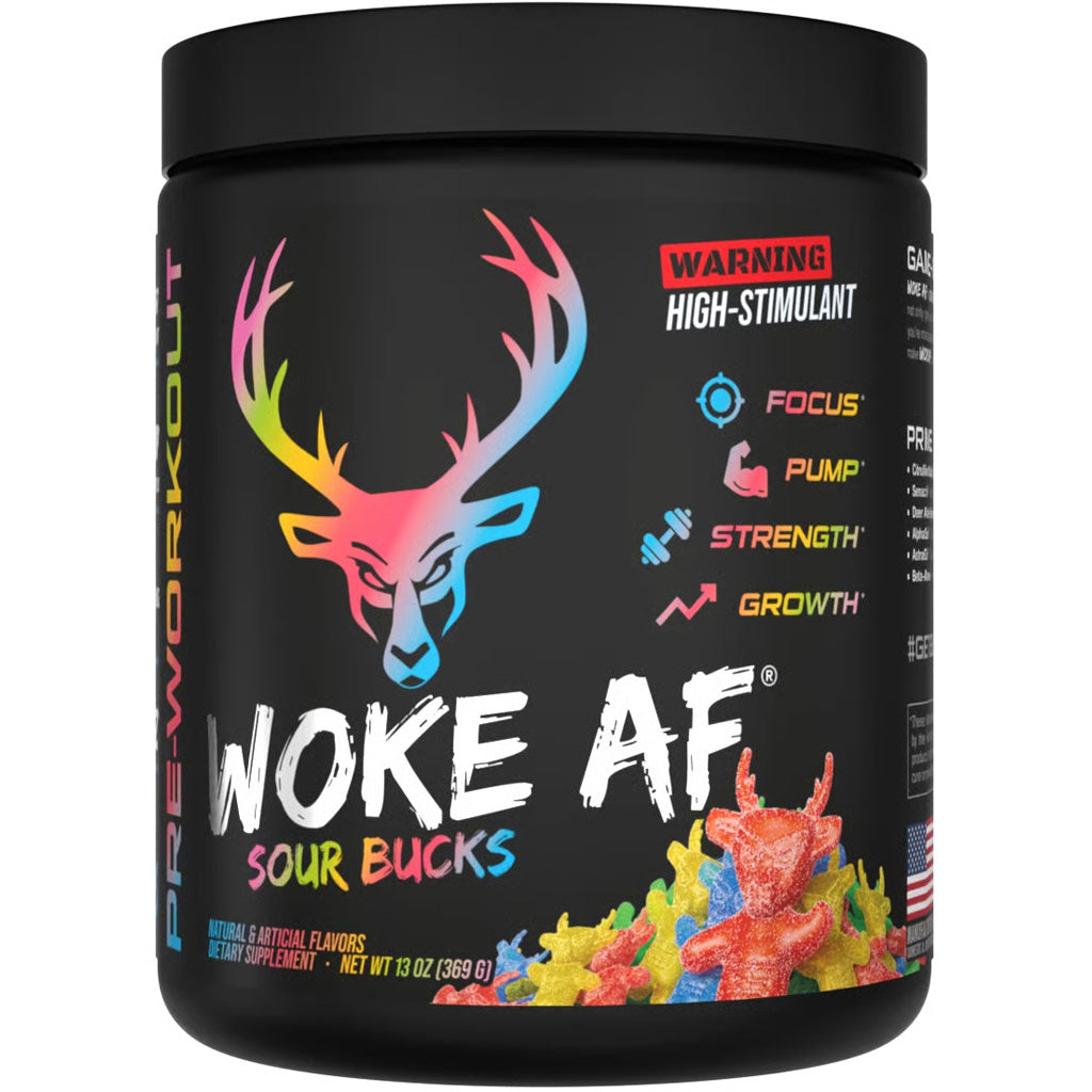 Bucked Up Woke AF Pre-Workout Sour Bucks - Front View