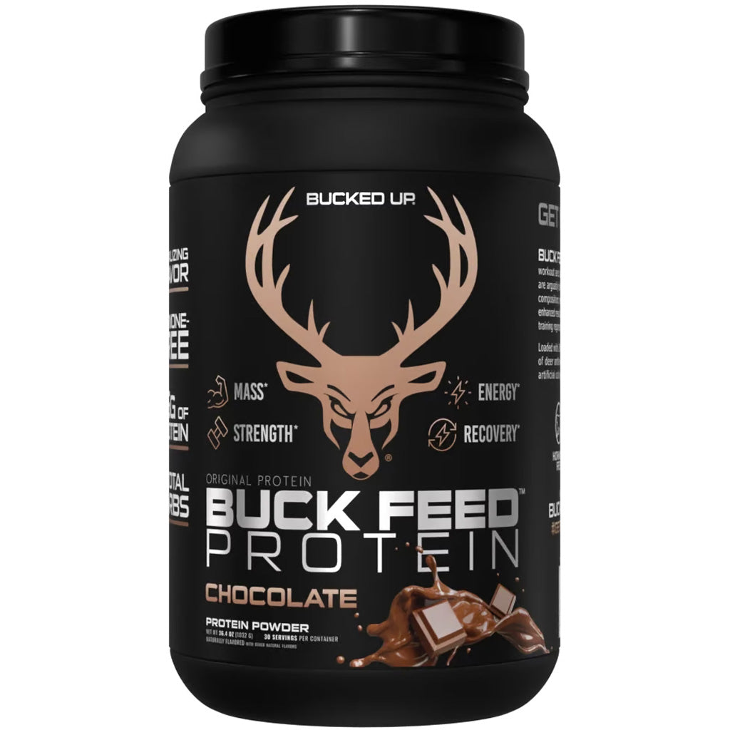 Bucked Up Buck Feed Protein Chocolate - Front View