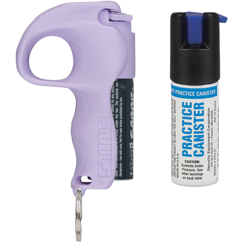 Sabre Easy Aim Pepper Spray w/Practice Spray in Purple - Front View