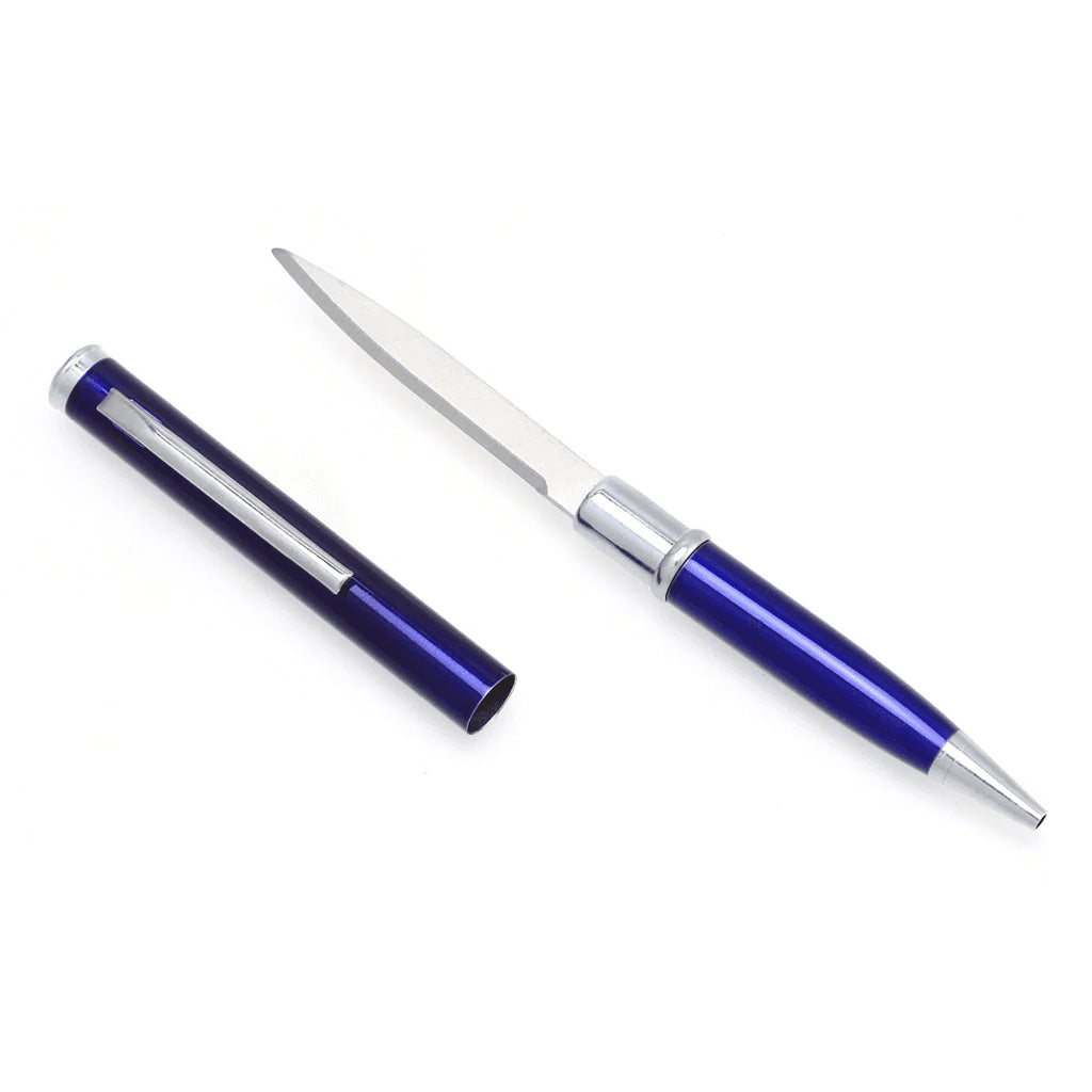 CobraTec Pen Knife in Fixed Blade Blue - Front View