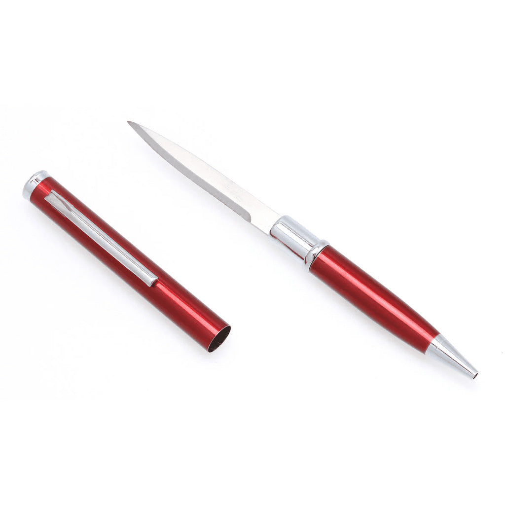 CobraTec Pen Knife in Fixed Blade Red - Front View