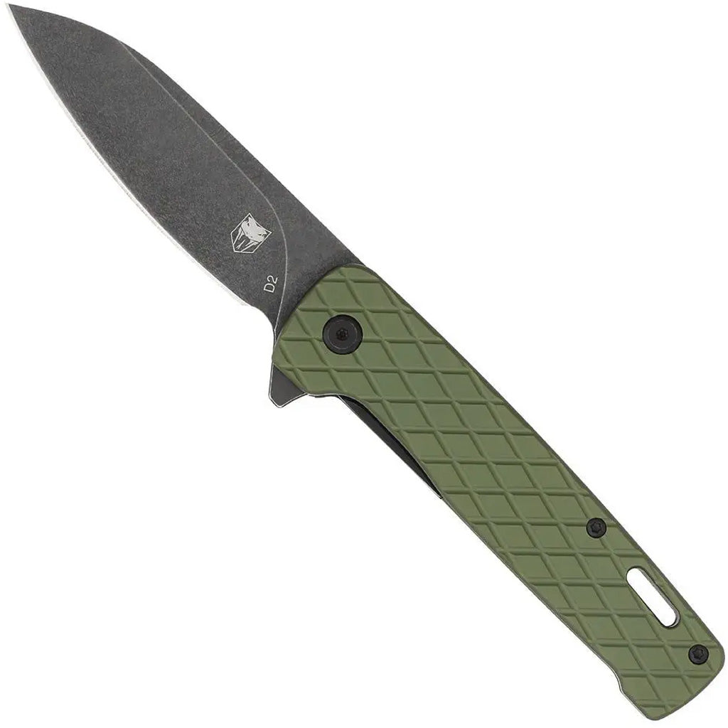 CobraTec Gator Knife in Olive - Front View