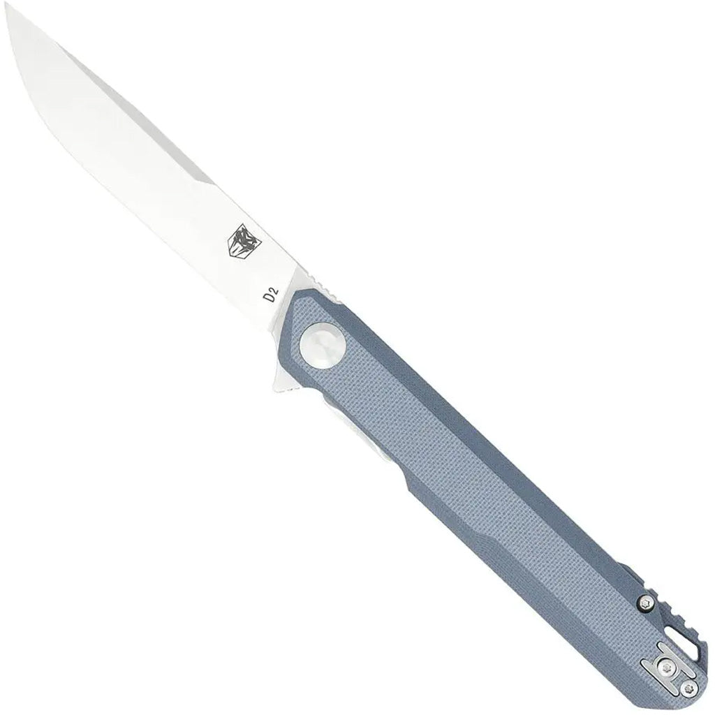 CobraTec Monarch G-10 Folder Knife in Grey - Front View