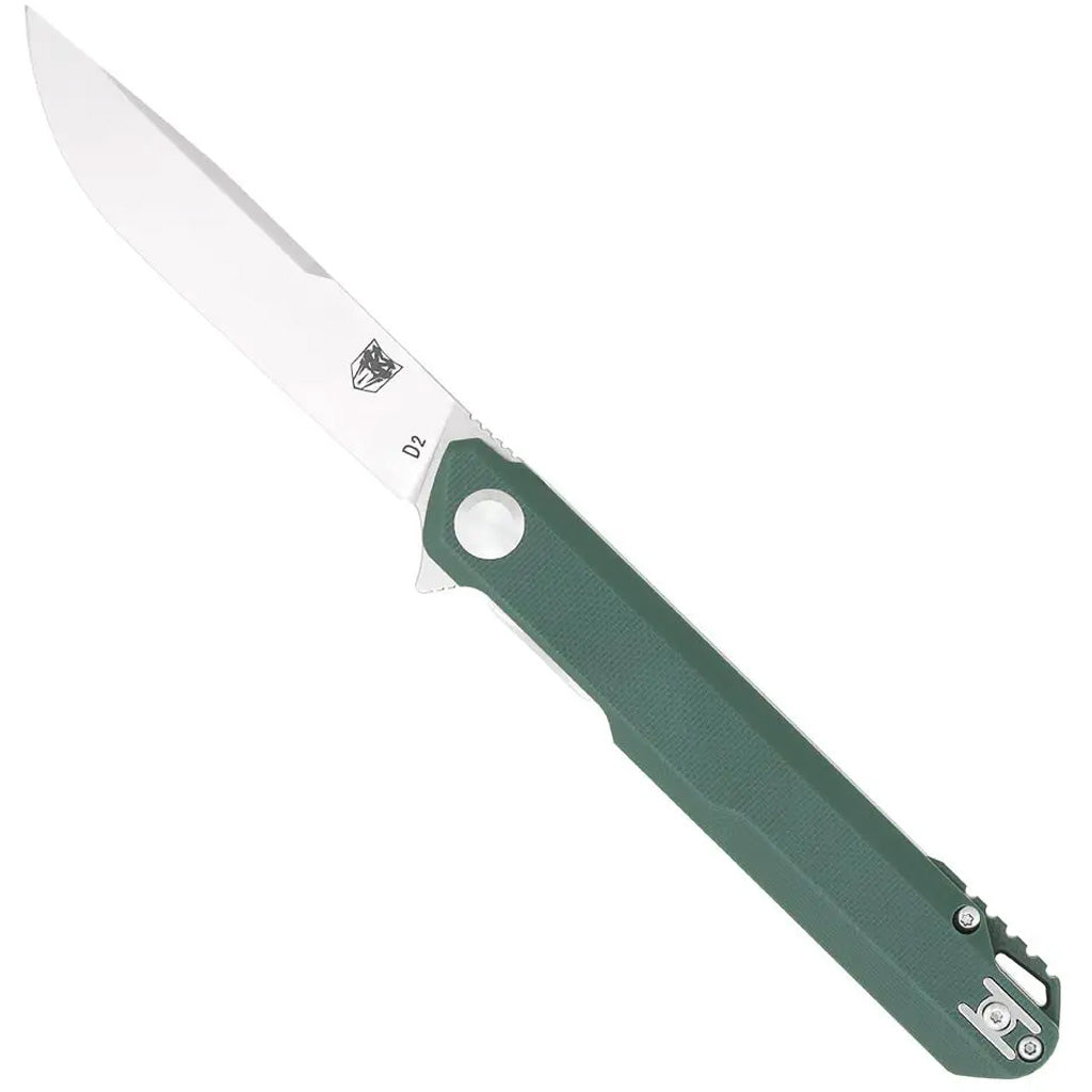 CobraTec Monarch G-10 Folder Knife in Olive - Front View