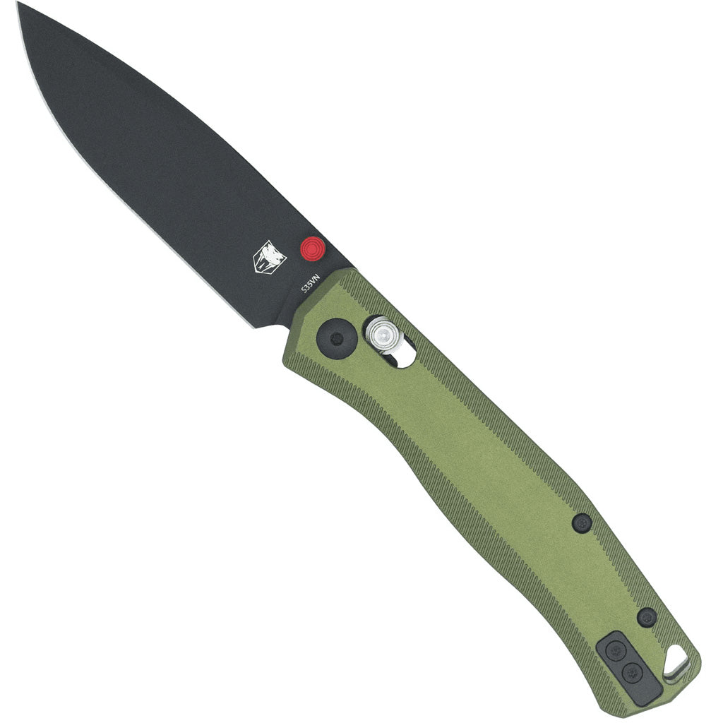 CobraTec Regent S35VN Knife in Olive - Front View