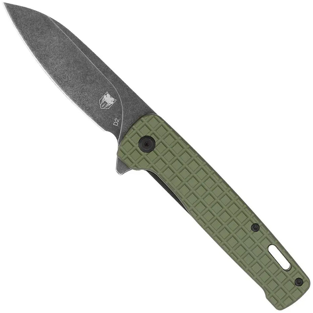CobraTec Rhino Knife in Olive - Front View