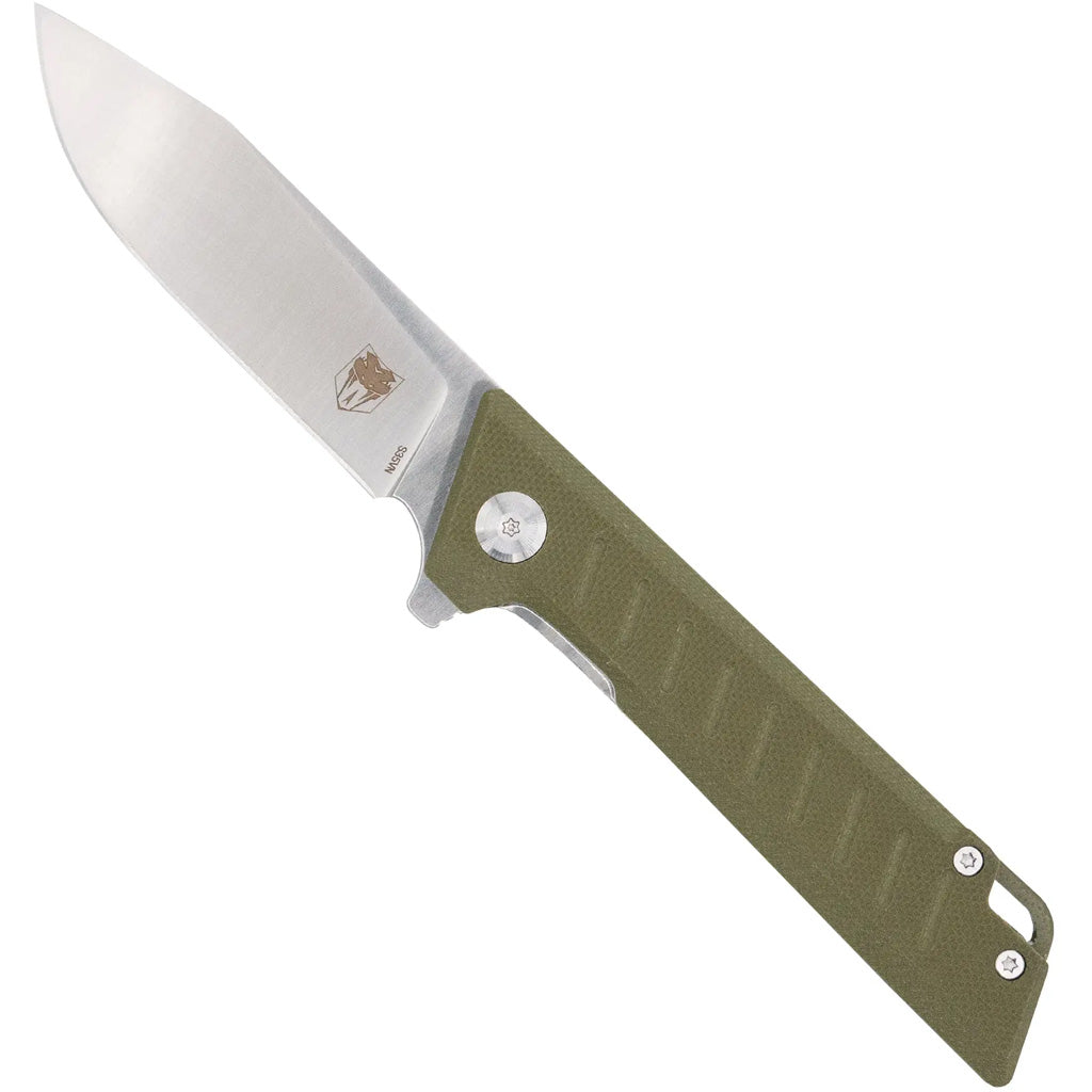 CobraTec Riptide Folder Knife in Olive - Front View