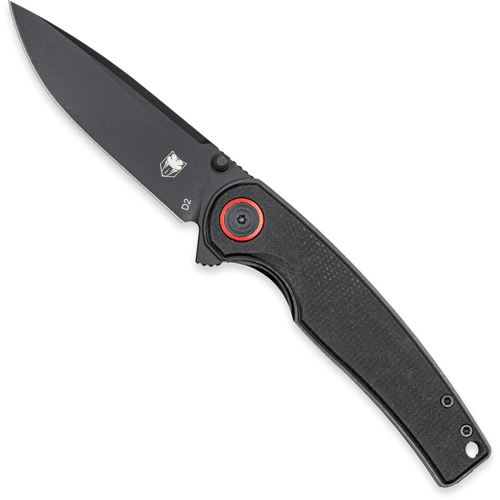 CobraTec Samson Folder Knife in Black - Front View