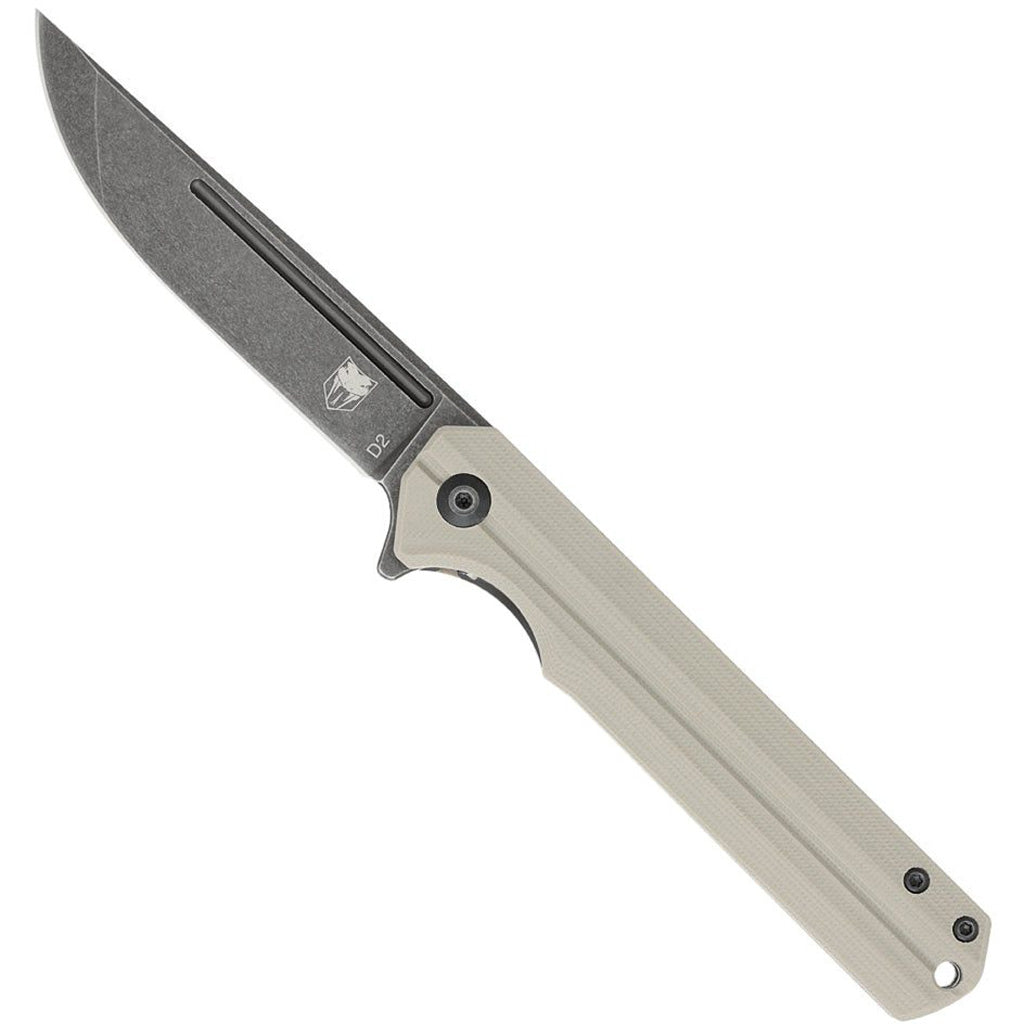 CobraTec Streamline G-10 Folder Knife in Tan - Front View