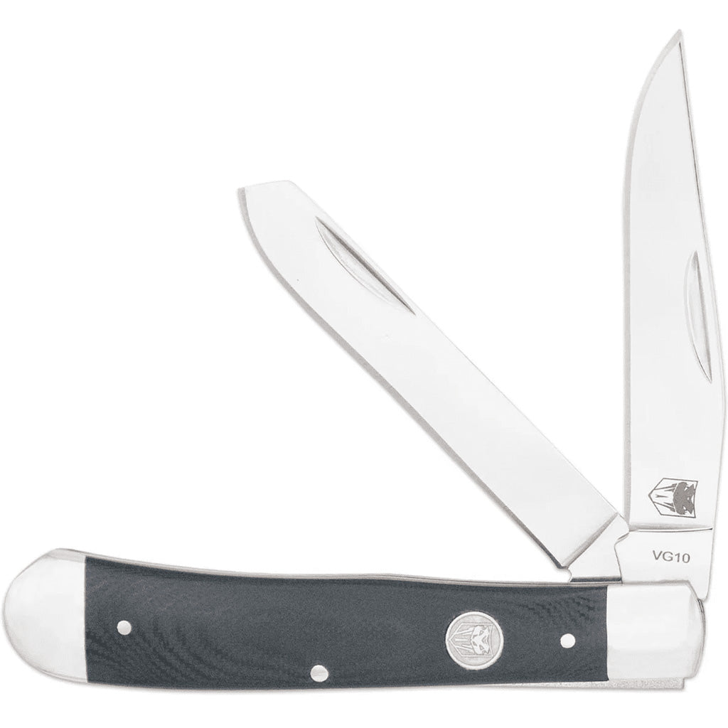 CobraTec Traditional Trapper Knife in Black - Front View