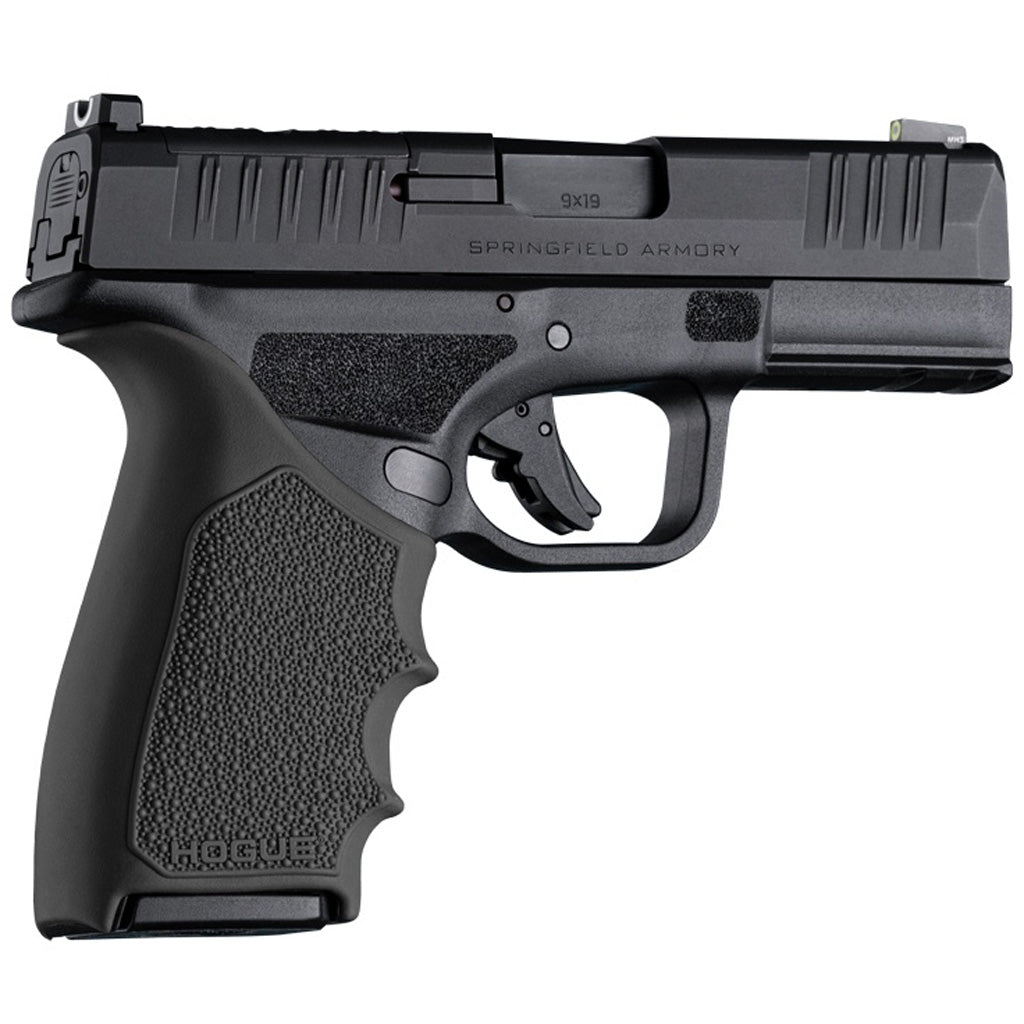Hogue HandAll Beavertail Grip Sleeve in Springfield Hellcat Pro Black - Front View