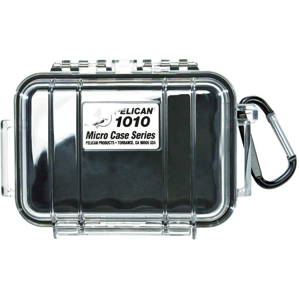Pelican Waterproof 1010 Micro Case in Black/Clear - Front View
