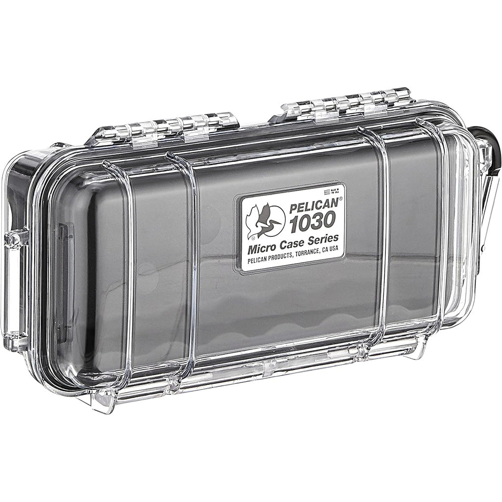 Pelican Waterproof 1030 Micro Case in Black/Clear - Front View