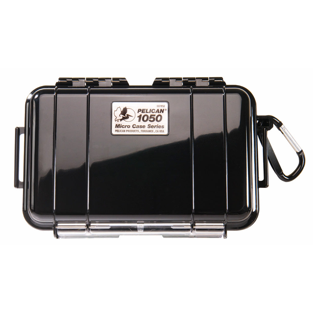 Pelican Waterproof 1050 Micro Case in Black/Clear - Front View